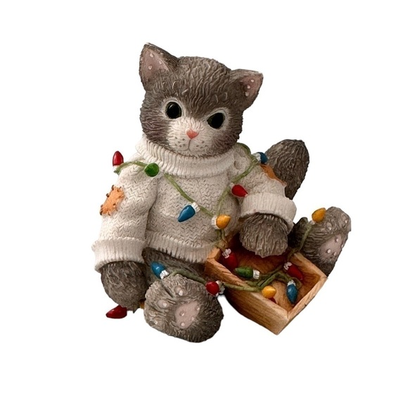 Calico Kittens 'You Brighten My Holidays’ Figurine - Picture 2 of 7